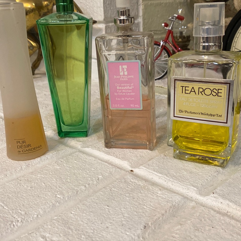 Four bottles of perfume
